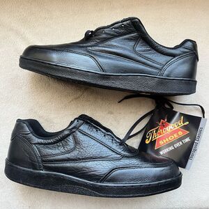 New Thorogood Black Leather Uniform Classic Oxford Sneaker Shoes 12 M 834-6333